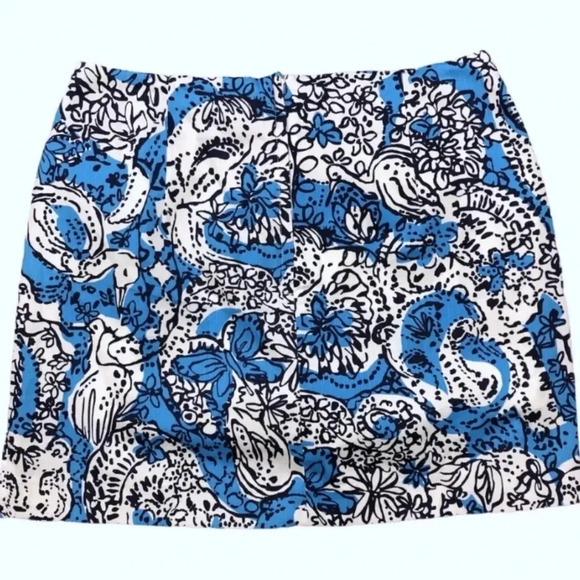 Lilly Pulitzer Marigold Skort Ariel Blue Hippy Shake White Lace Mini - Picture 3 of 10
